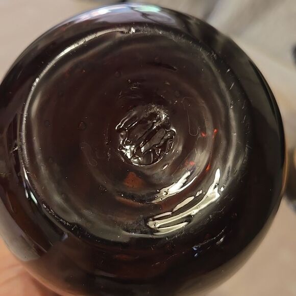 1960's Ruby Red Bubble Glass 9.5" Genie Bottle Decanter Missing Stopper - Picture 6 of 7